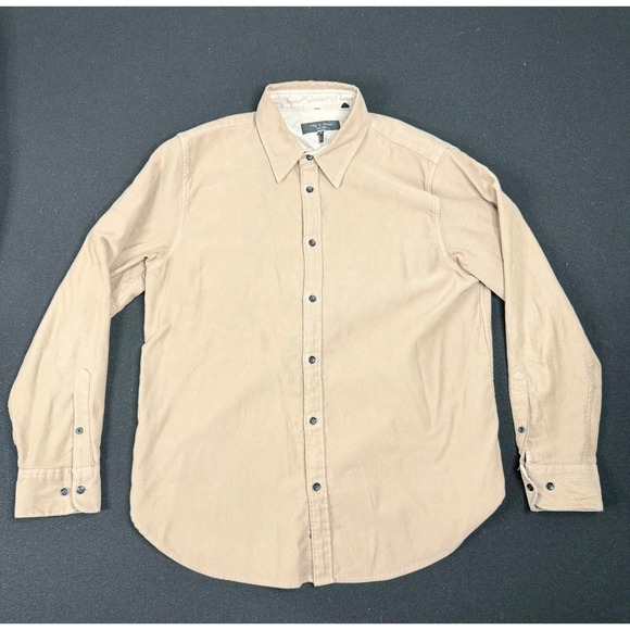 rag & bone Other - Rag & Bone Mens Large Tan Beige Fine Wale Corduroy Button Down Shirt